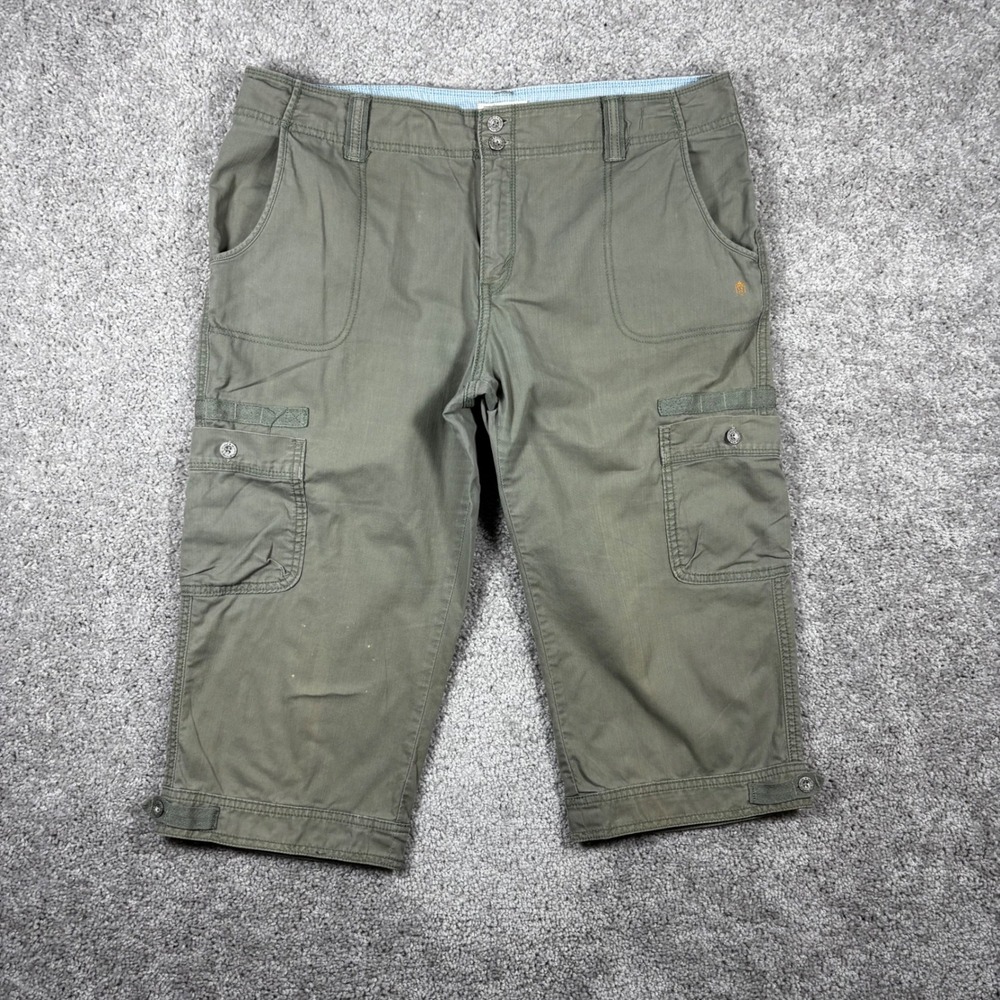 Levis Womens Olive Green Cargo Capri Pants Size 14 Utility Gorpcore Cropped